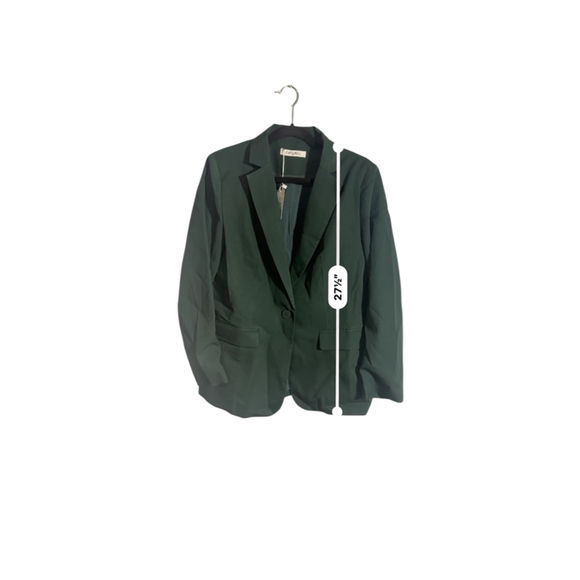 Women’s Size L Dark Green Single breasted Cicy Bell Dark Green Blazer Jacket - Picture 3 of 8